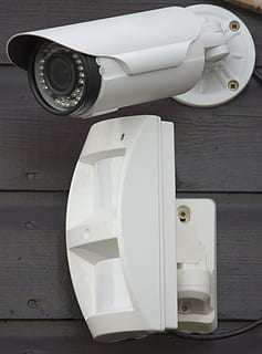 white bullet CCTV camera in wall, pir, work, wiltshire, security HD wallpaper
