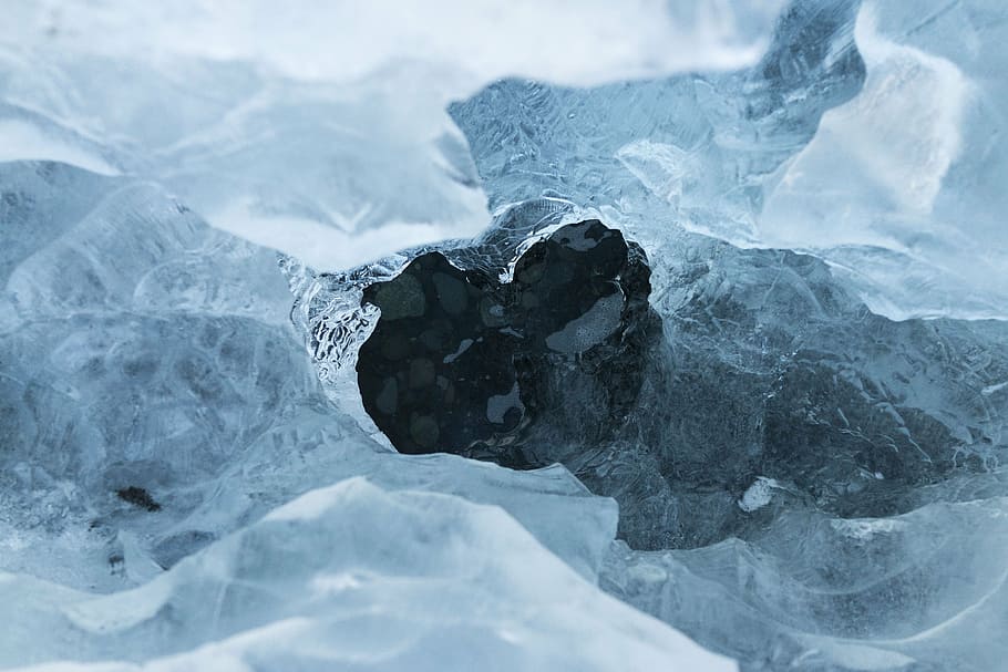 aerial photography of ice breaks, snow, winter, cold, weather HD wallpaper