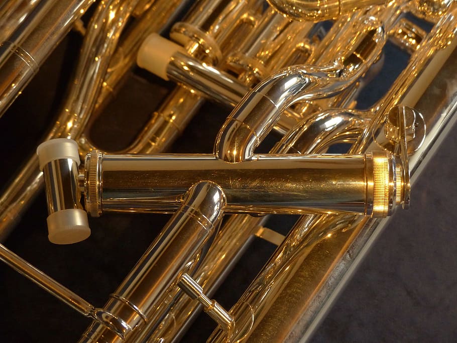 euphonium, brass instrument, sheet, music, musical instrument, HD wallpaper