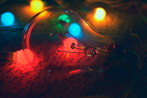 abstract, art, blur, bulb, christmas, color, dark, design, energy HD wallpaper
