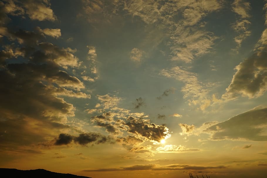 evening sky, sunset, dusk, cloud - sky, beauty in nature, scenics - nature HD wallpaper