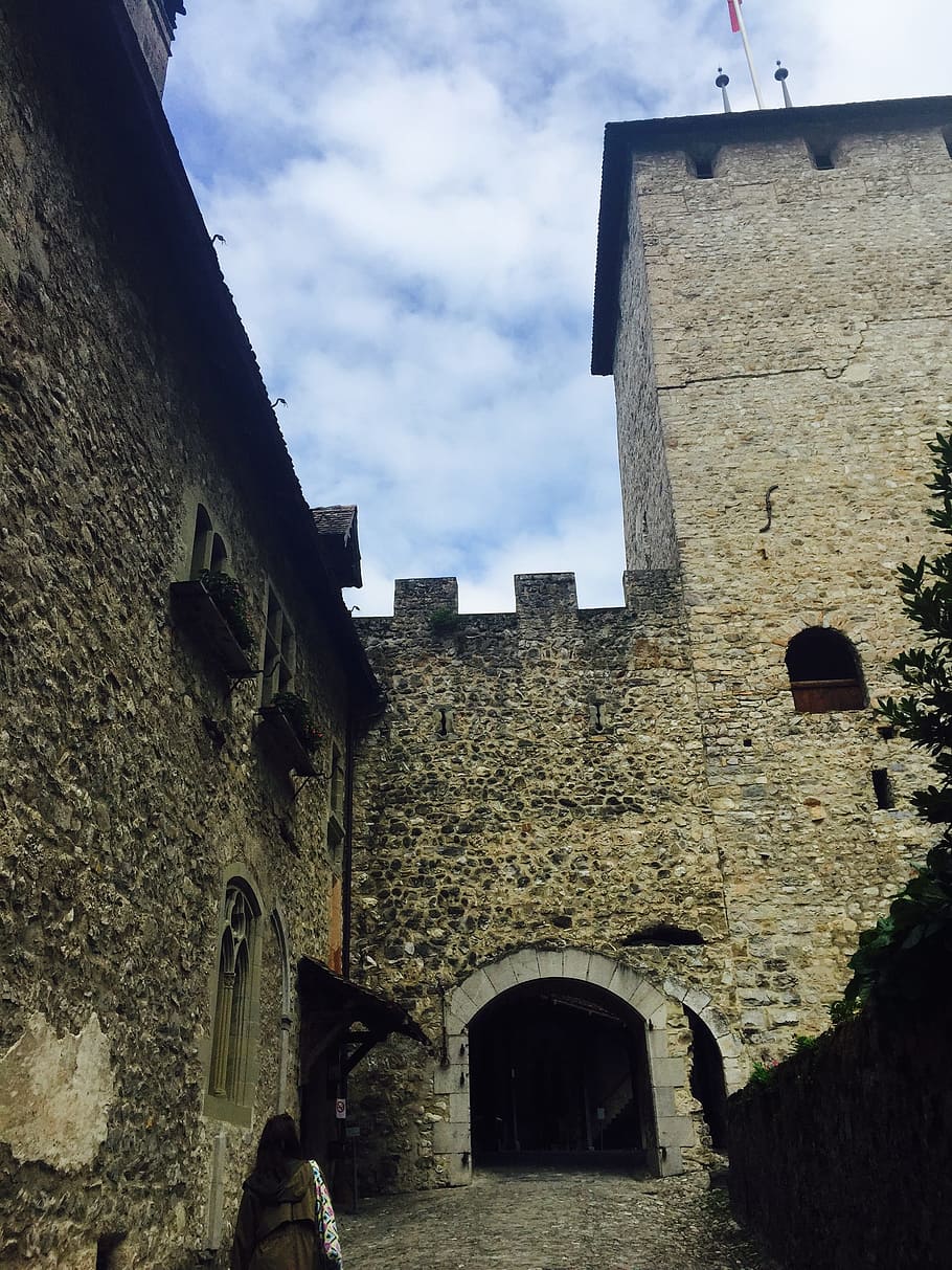 swiss, sky, castle, built structure, architecture, building exterior HD wallpaper