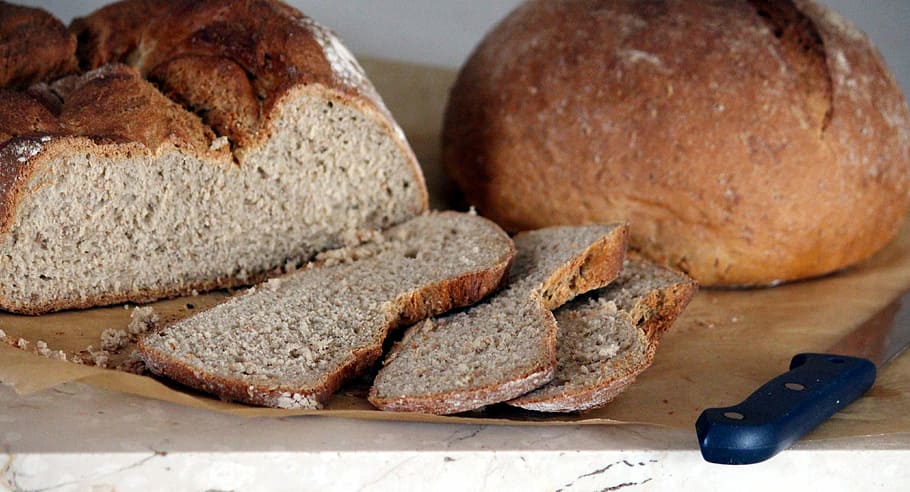 Bread, Baked, Cut, Knife, Baker, finish, crispy, frisch, homemade HD wallpaper