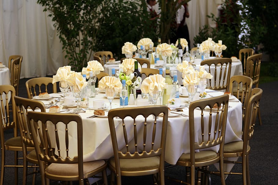 photo of formal dinner set, affair, anniversary, attractive, banquet, HD wallpaper