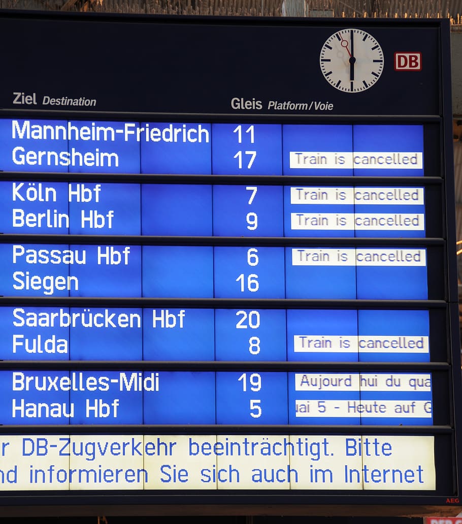 turned on Ziel Destination signage, deutsche bahn, railway station, HD wallpaper