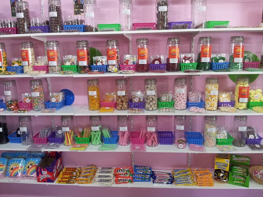 sweets, candy, candy shop, lolly, lollies, dessert, collection HD wallpaper
