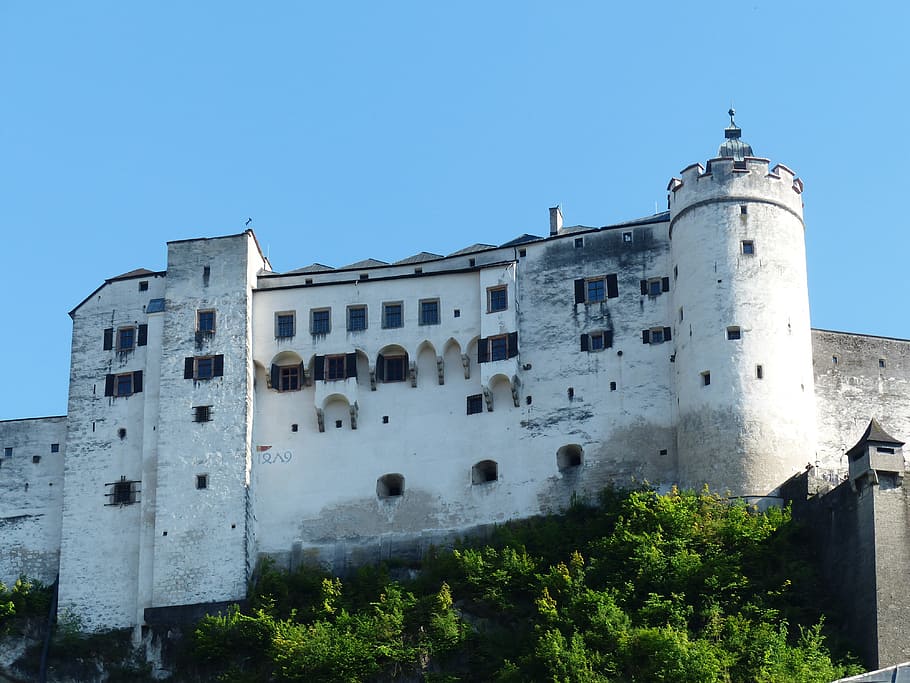 Hohensalzburg Fortress, Castle, landmark, austria, town hill, HD wallpaper