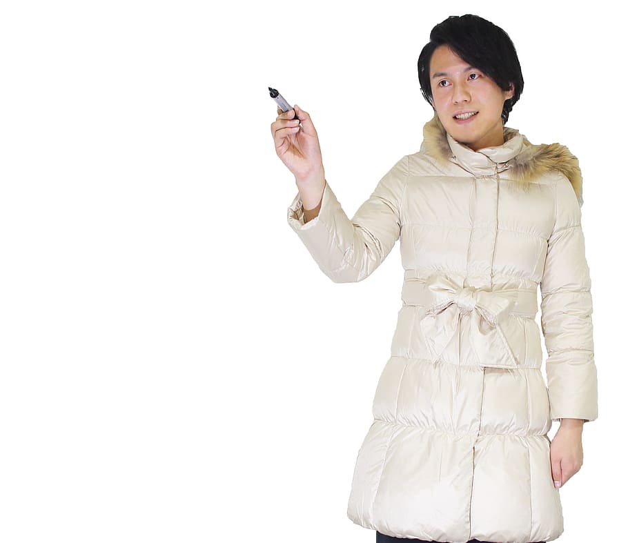 man wearing white parka coat, person, people, japanese, ideas, HD wallpaper