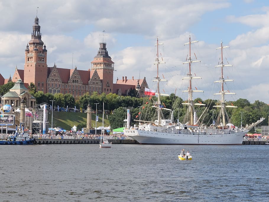szczecin, the old town, sailing ship, the tall ships races, HD wallpaper
