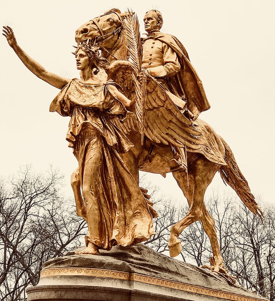 sculpture, statue, art, monument, travel, low angle view, human representation HD wallpaper