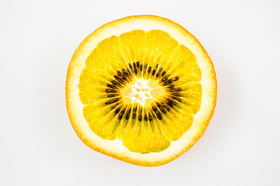 fruit, orange, kiwi, junction, citrus fruit, cross section HD wallpaper