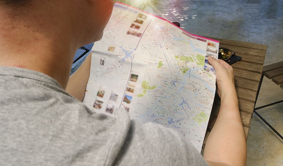 man, person, table, book, map, page, paper, planning, wear, people HD wallpaper