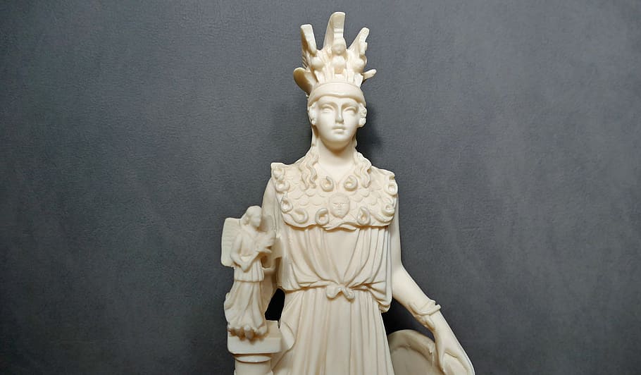 alabaster, figure, statue, goddess, athena, sculpture, woman HD wallpaper