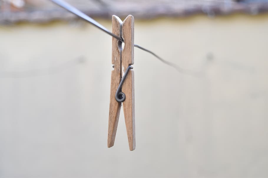 wood, clothespin, hanging, wood - material, close-up, focus on foreground HD wallpaper