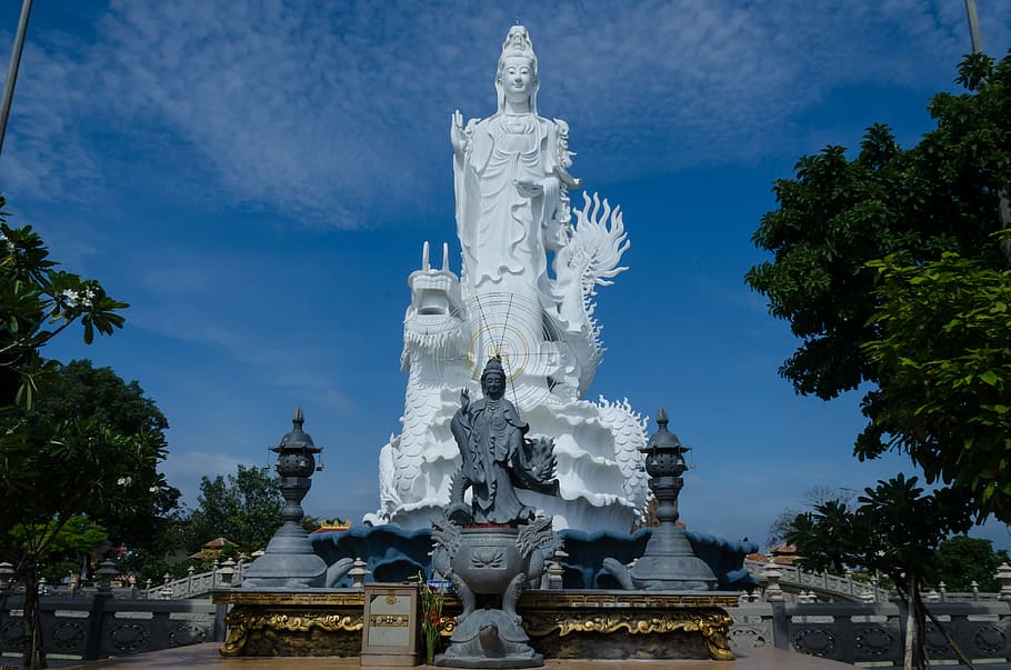Buddha, Goddess, Statue, Architecture, religion, buddhism, build HD wallpaper
