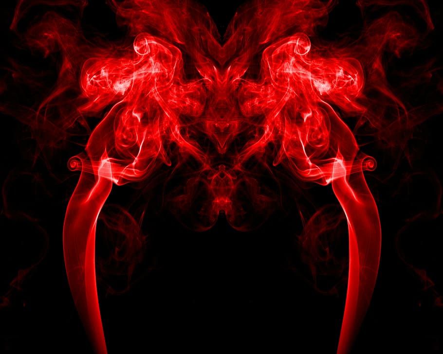 red wave digital wallpaper, smoke, abstract, color, human body part