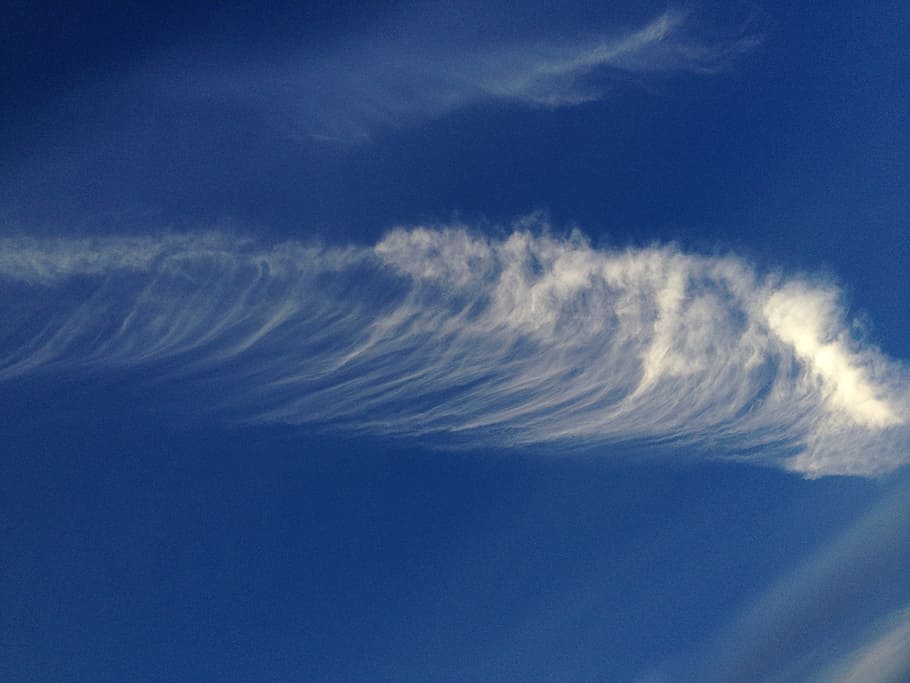 cloud, wave, blue, sky, summer, light, nature, cloud - sky HD wallpaper