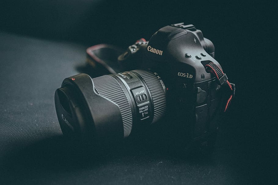 selective focus photography black Canon EOS 1D camera, black Canon EOS 1D HD wallpaper