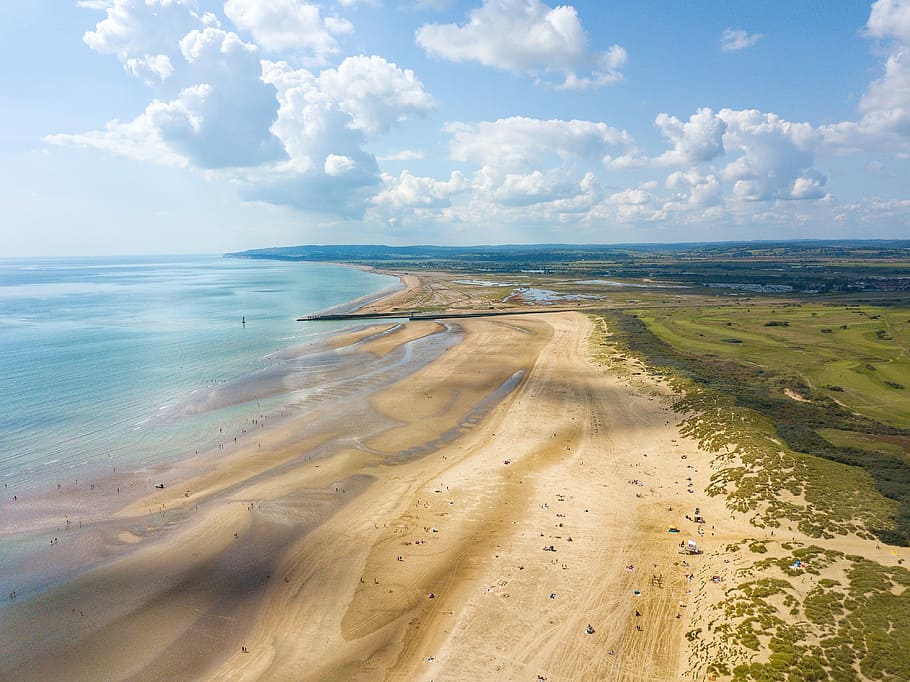 aerial view of seashore, aerial photography of body of water and land HD wallpaper