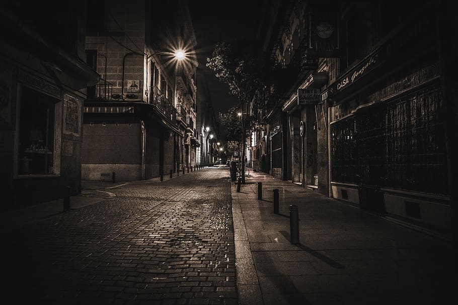 street during night, architecture, building, infrastructure HD wallpaper