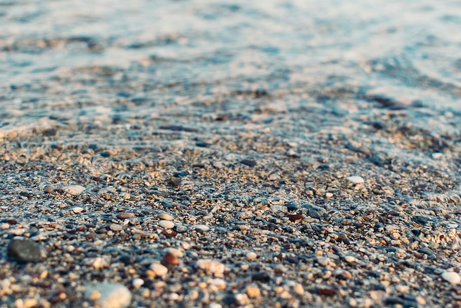 Close Up Photography of Pebbles, beach, blur, close-up, rocks HD wallpaper