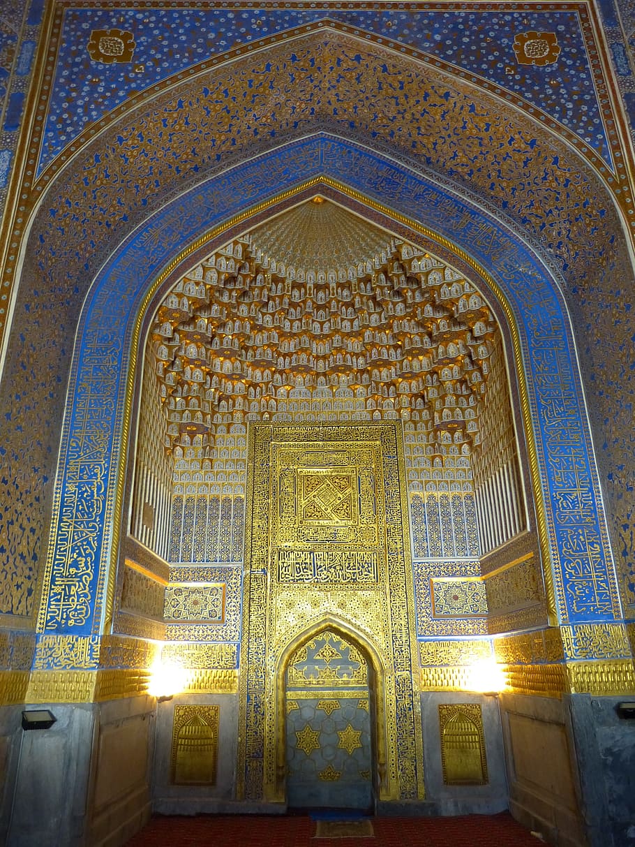 Medrese, Kori, tillakori medrese, tillya kori, mosque, gilded, HD wallpaper