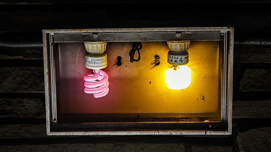 lights, high-def, exit, no people, pink color, container, close-up HD wallpaper