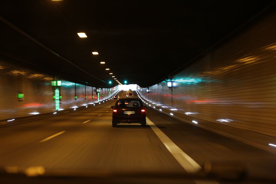 tunnel, transit, dark, traffic, underpass, emstunnel, blurred HD wallpaper