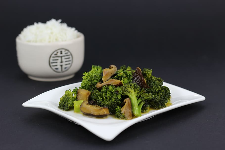 broccoli dish, wok dish, asia, rice, eat, chinese, fry up, cook