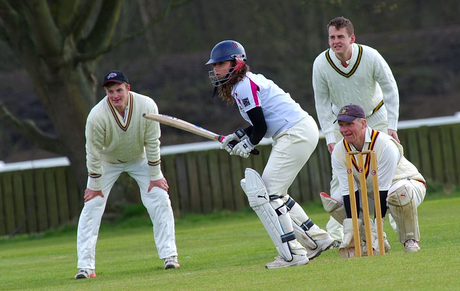 Hd Wallpaper Selective Focus Photography Of Man Holding Cricket Bat