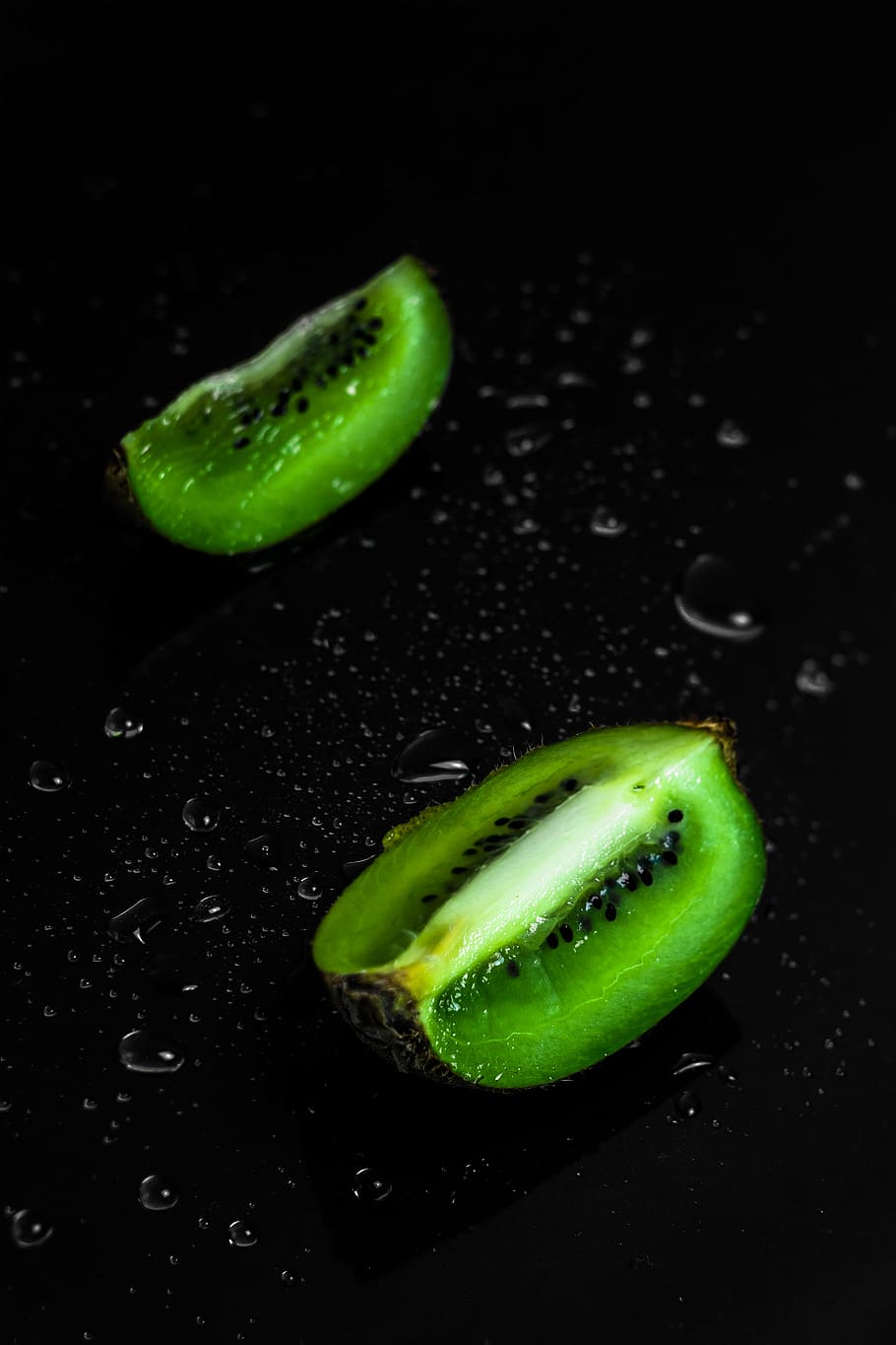 black, delicious, fruit, green, kiwi, sweet, food, freshness HD wallpaper