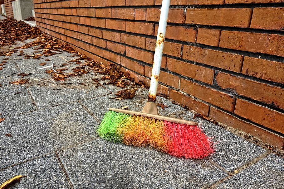 broom, sweeping, dust, cleaning, tool, housework, domestic, HD wallpaper