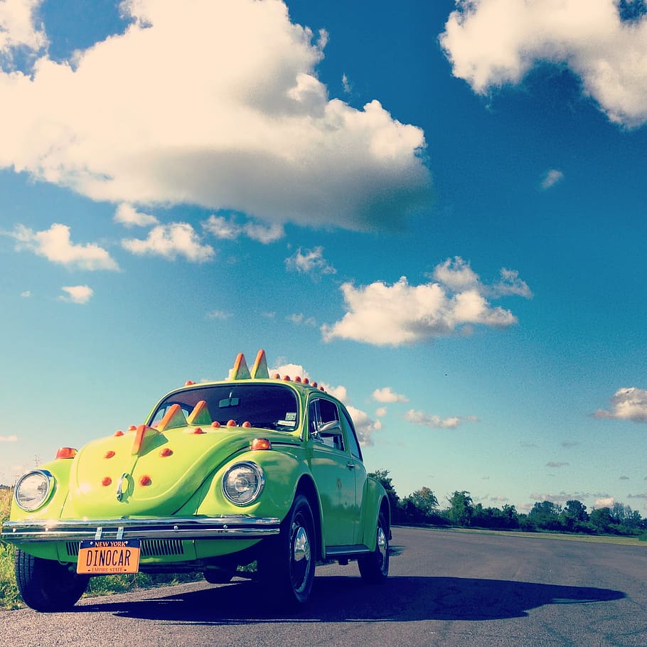 HD wallpaper: green Volkswagen Beetle on road, vw beetle, classic car,  whimsical | Wallpaper Flare
