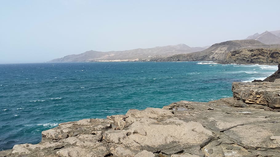 holiday, spain, rock, sea, coastline, nature, beach, summer HD wallpaper