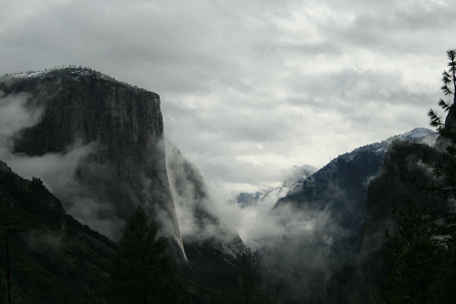 mountain, landscape, nature, panoramic, outdoors, yosemite HD wallpaper