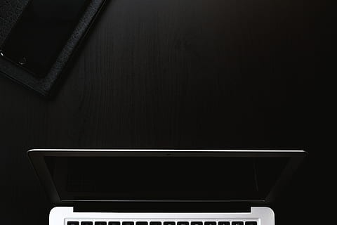 iphone, smartphone, dark, laptop, apple devices, computer, contemporary HD wallpaper