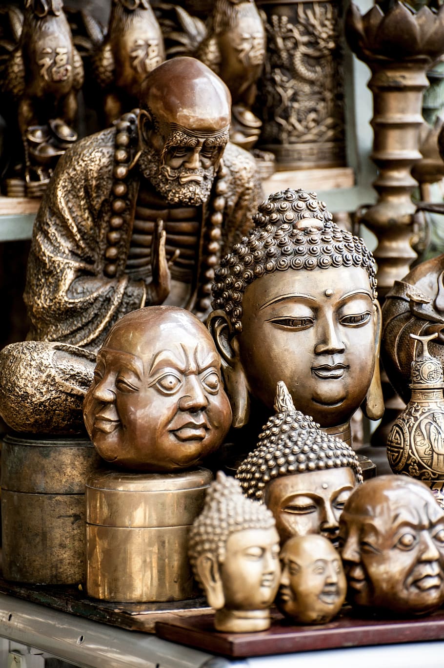 statue, antique, buddha, human representation, art and craft HD wallpaper