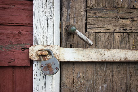 lock, door, latch, wood - Material, gate, entrance, old, closed HD wallpaper