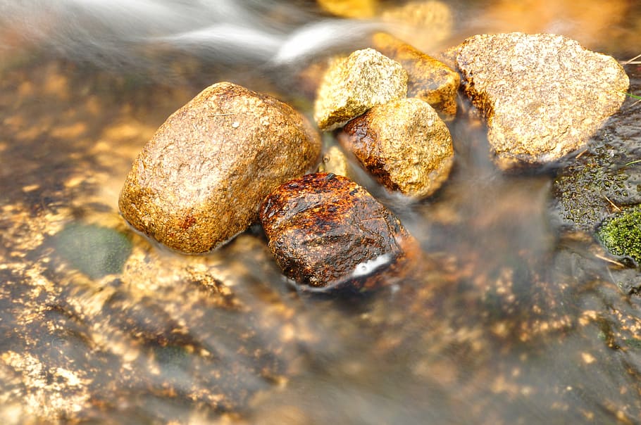 stone, water, purity, close-up, solid, selective focus, no people HD wallpaper