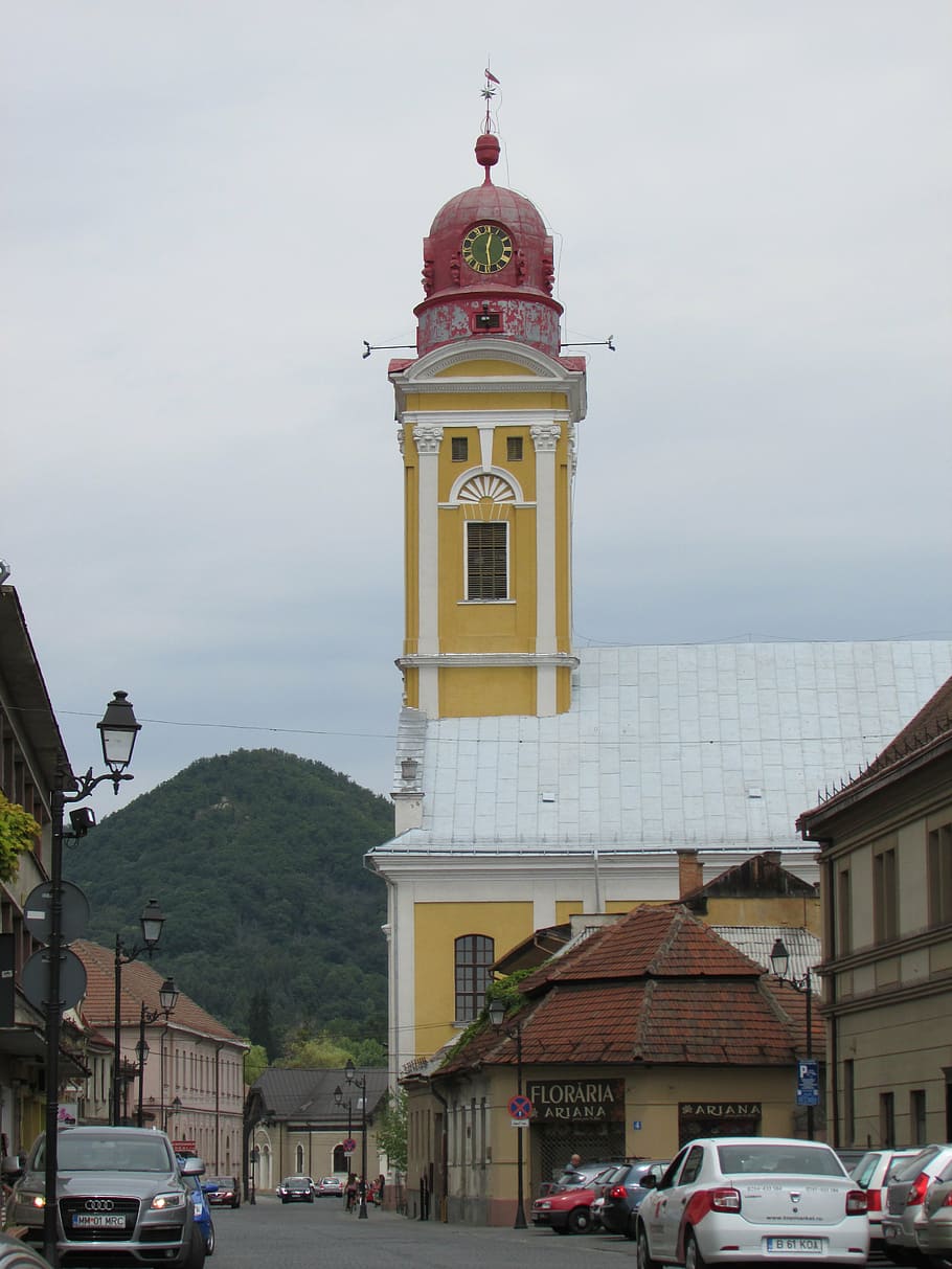 baia mare, transylvania, center, church, building exterior, HD wallpaper