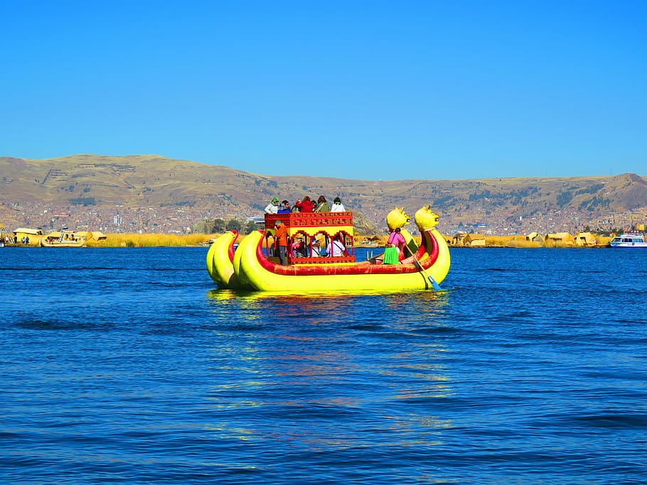 Lake Titicaca, Water, Boat, Landscape, nautical Vessel, sea, HD wallpaper