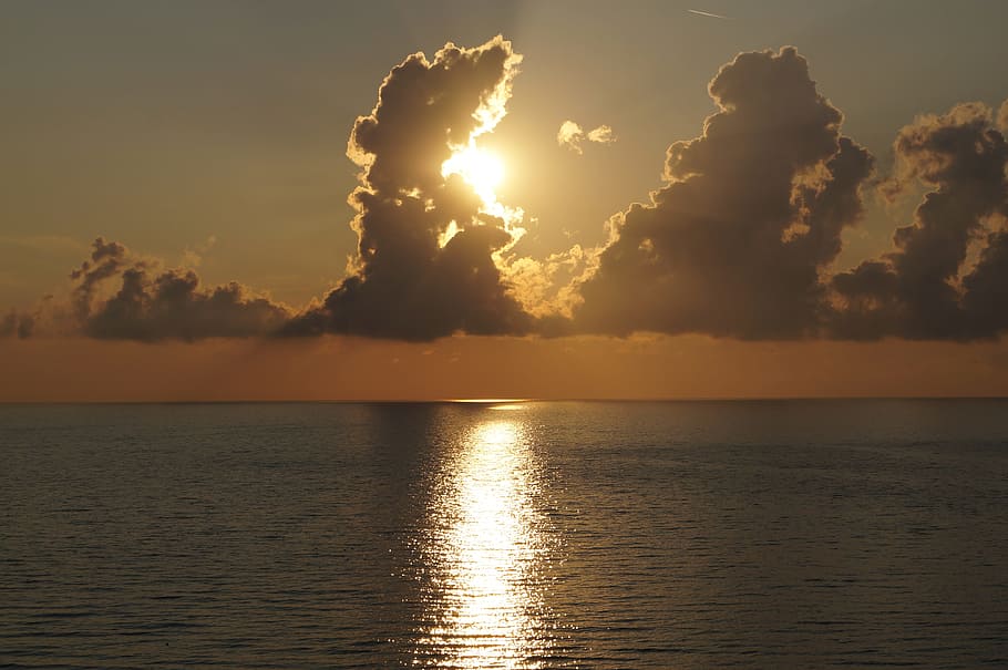 Clouds, Lake, Evening Sun, abendstimmung, water, evening sky HD wallpaper