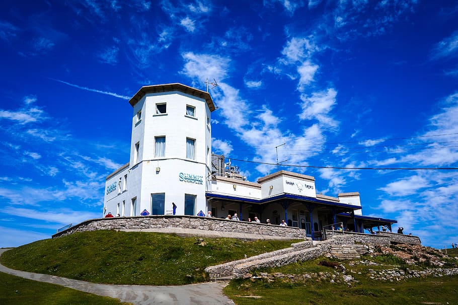 great orme, wales, great britain, view point, building exterior, HD wallpaper