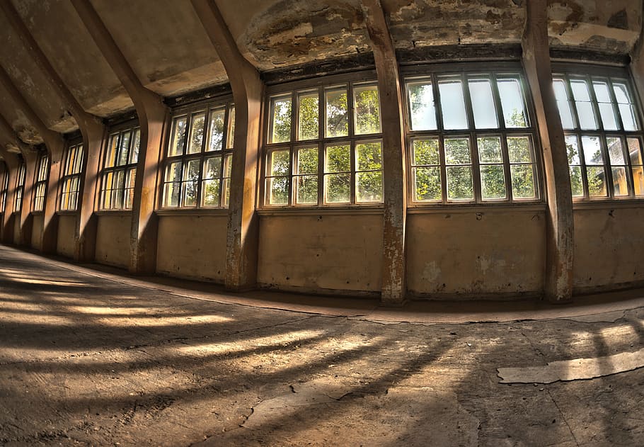 window, lapsed, leave, old building, ruin, old window, glass HD wallpaper