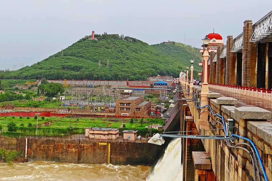 Hospet, Tungabhadra Dam, River, India, water, reservoir, lake, HD wallpaper