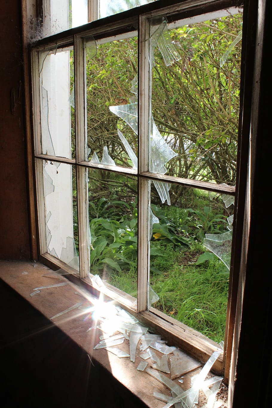 sunlight, broken window, dirty, abandoned, architecture, old HD wallpaper