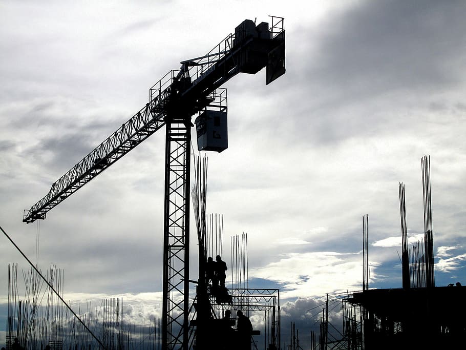 worms eye view photography of crane, constructions, cranes HD wallpaper