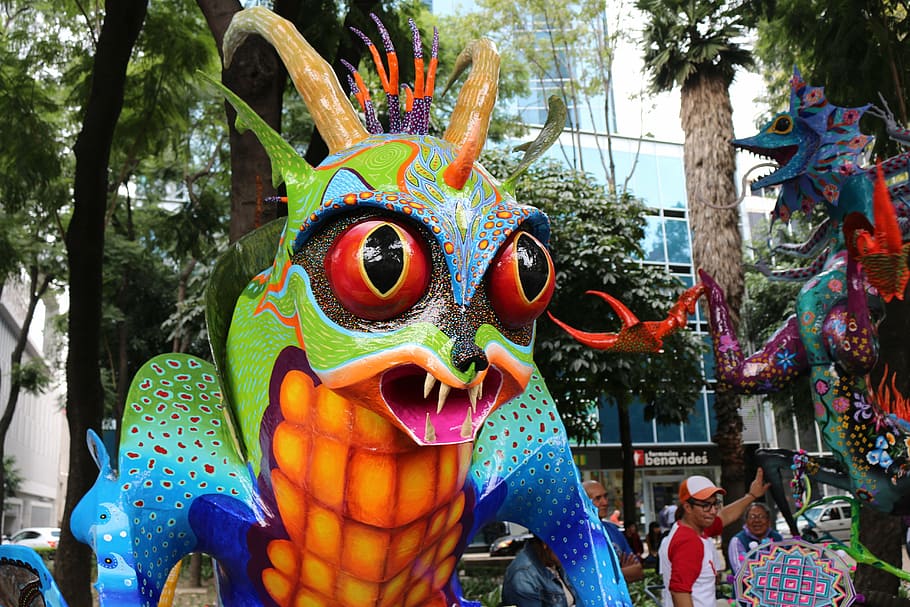 festival, alebrije, parade, people, tradition, party, carnival, HD wallpaper