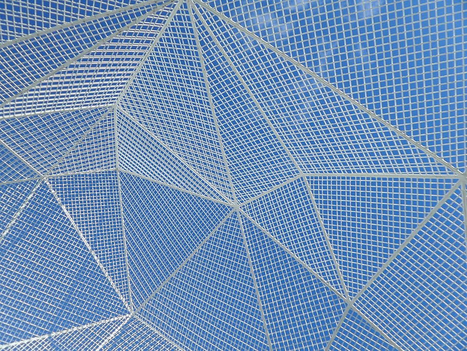 Structure, Polygons, Polygonal, Grid, blue, sky, texture, art HD wallpaper