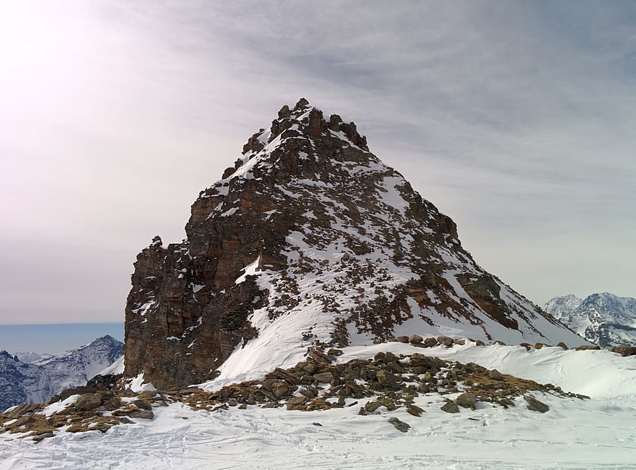 Snow, Mountains, Winter, landscape, skiers, sci, mountaineering HD wallpaper